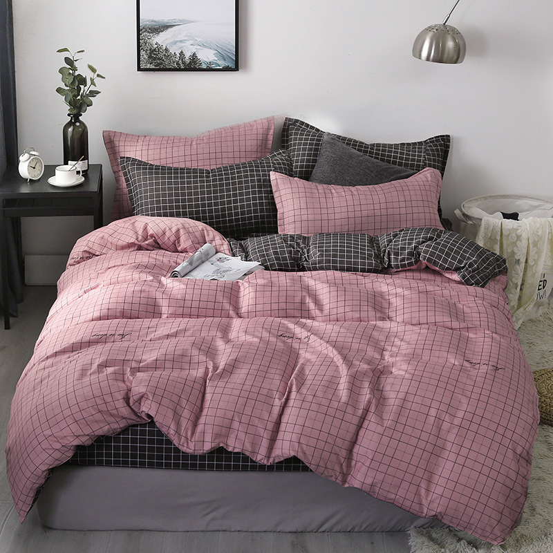 denisroom pink Dot heart Printing Bed linens cute Bedding Sets bed duvet cover set kid quilt cover bed sheets GT41#