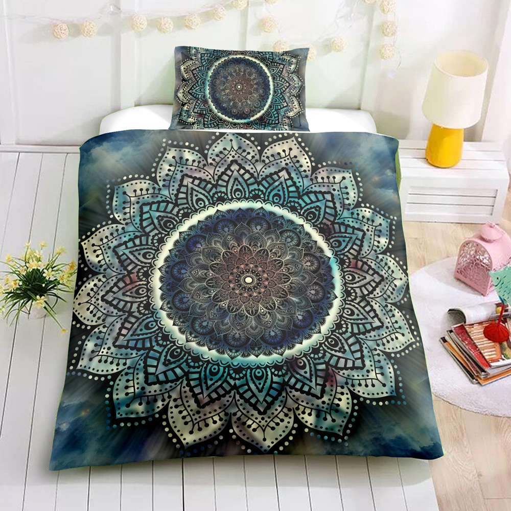 3D bohemian style bedding sets  fashion trend  gradient sun flower mandala meaning home textile bedding sets