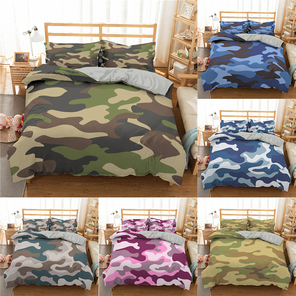Homesky Camouflage Bedding Set Boy Teen, Camo Duvet Cover Queen