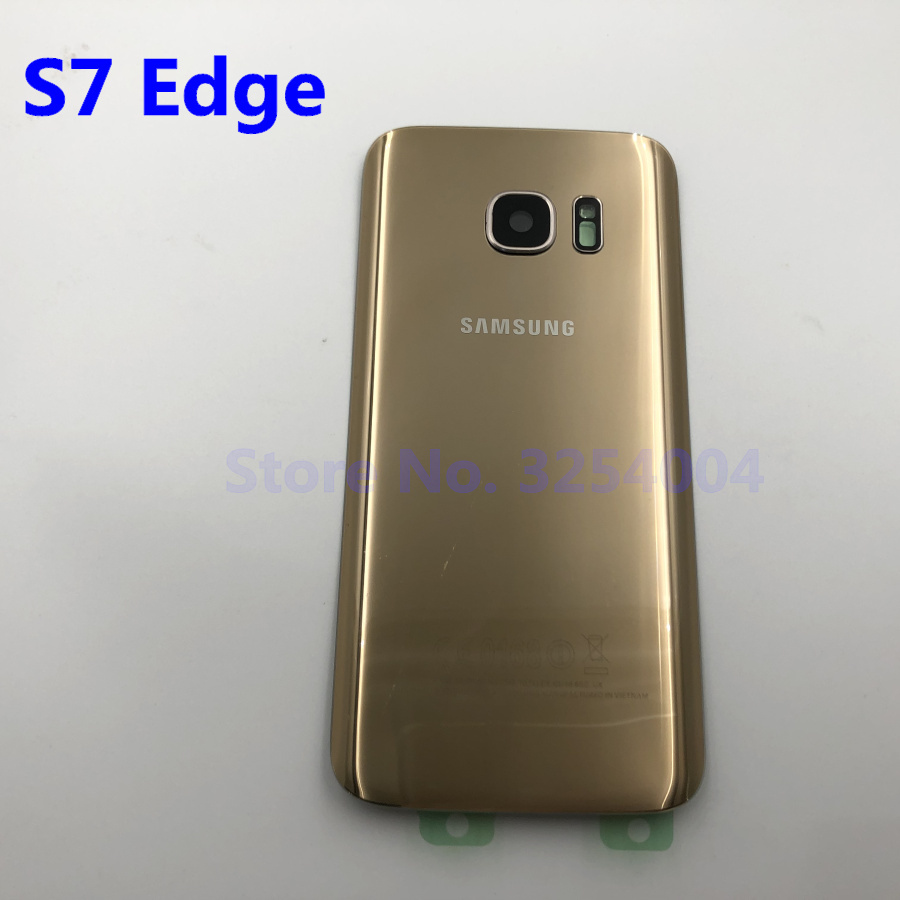 For Samsung Galaxy S7 Edge G935 S7 G930 Battery Back Cover Door Housing Replacement Repair Parts + ear Camera Glass Lens Frame