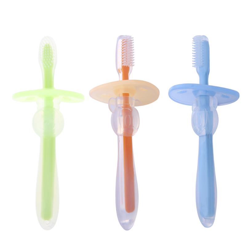 1pc Kids Soft Silicone Training Toothbrush Newborn Baby Children Dental Oral Care Tooth Brush Tool Baby Kids Teething Teether