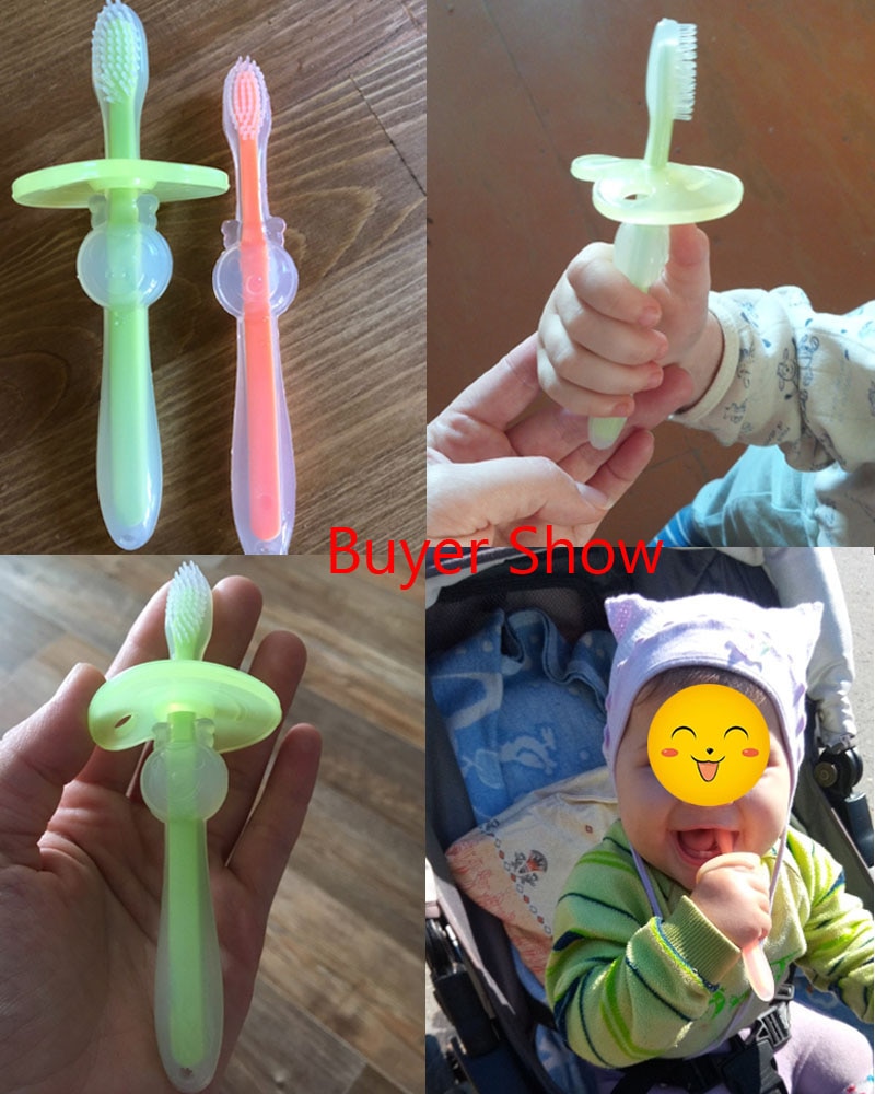 1pc Kids Soft Silicone Training Toothbrush Newborn Baby Children Dental Oral Care Tooth Brush Tool Baby Kids Teething Teether