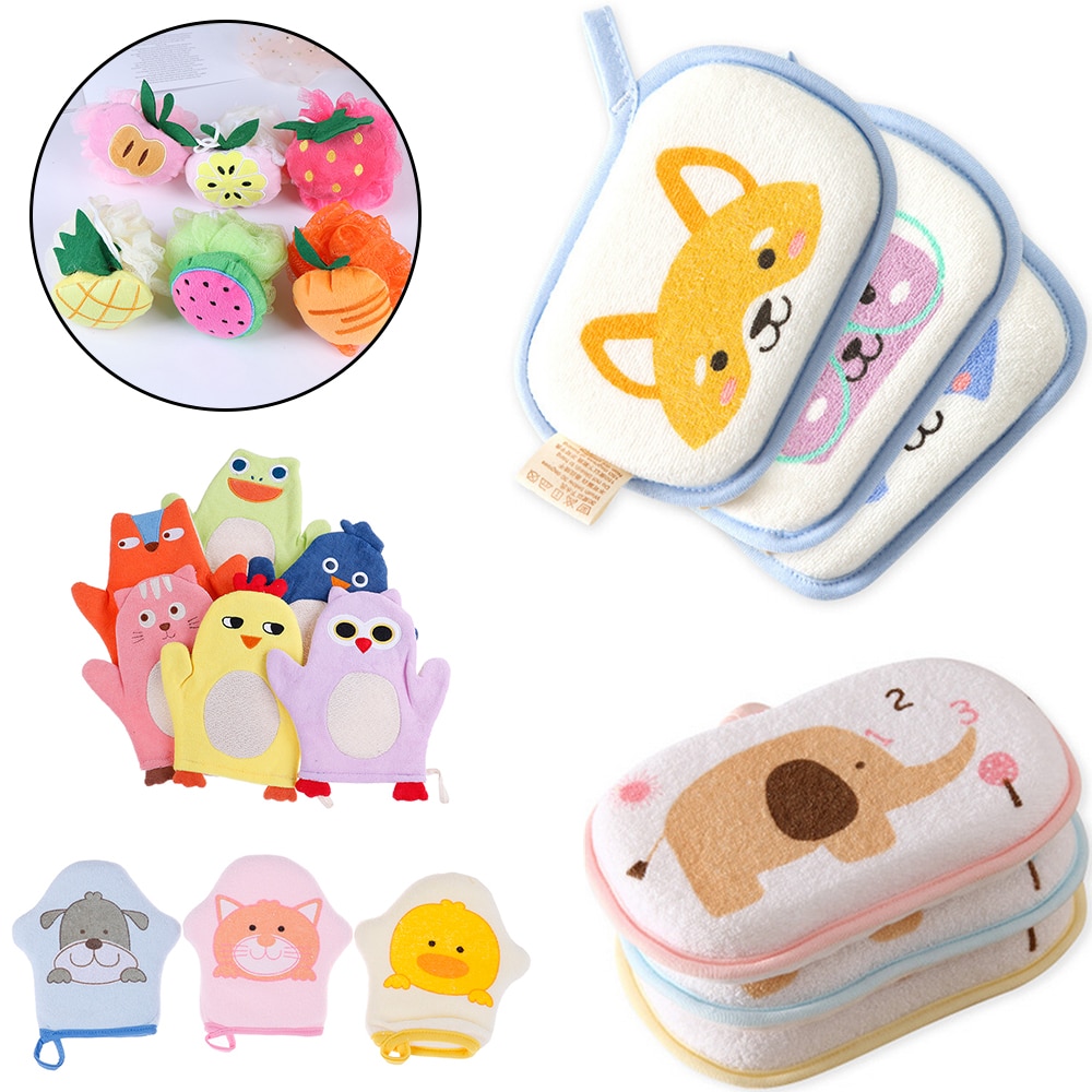 Bath Brushes Shower Products Comfortable Soft Towel Accessories Infant Children Rub baby Rubbing Body Wash Sponge Cotton