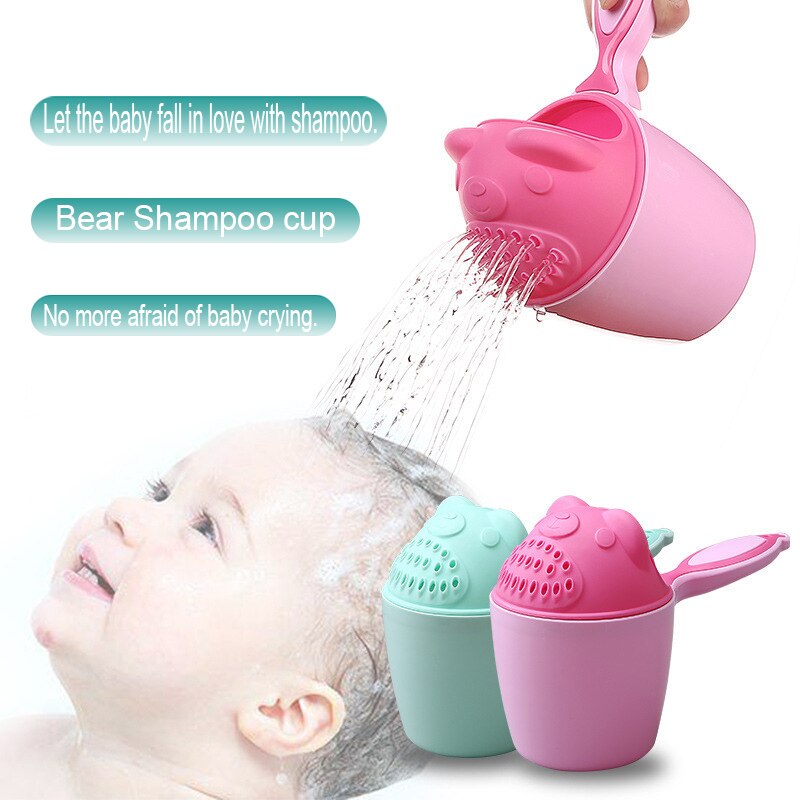 1PC New Cartoon Baby Spoon Shower Bath Water Swimming  Baby   Shampoo Cup Children Bath Accessories