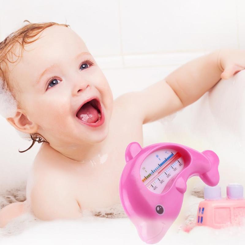 Cute Baby Dolphin Shape Water Thermometer Plastic Floating Bath Toy Infant Care Household Toddler Shower Sensor Thermometer