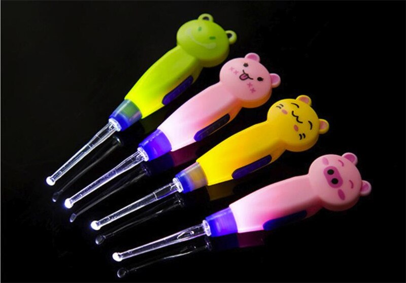 Earwax With Light Spoon LED Cartoon Baby Care Ears Spoon Digging Luminous Dig Ear-picker Product Child Cleaning Tool