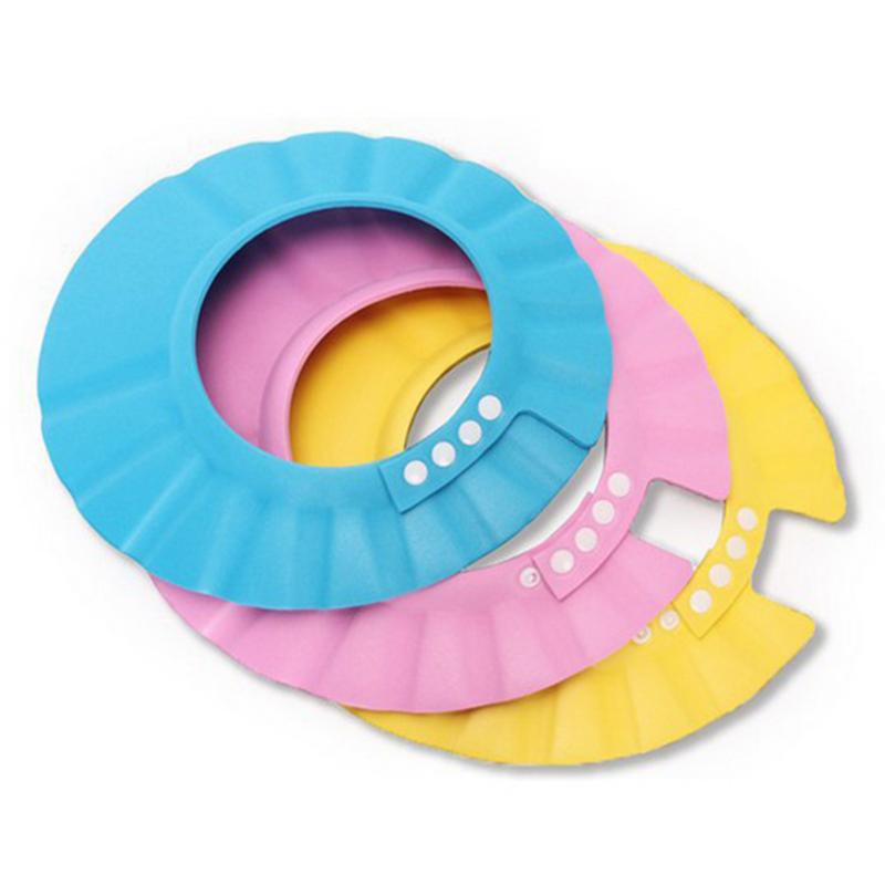 Baby Shower Caps Shampoo Cap Wash Hair Kids Bath Visor Hats Adjustable Waterproof Ear Protection Eye Children Hats color random