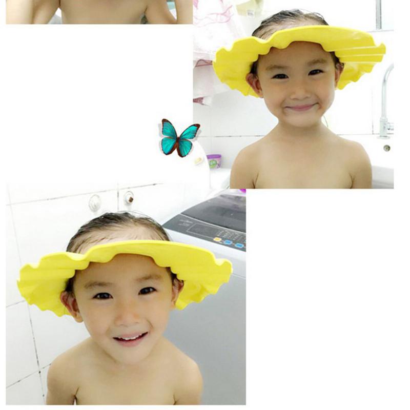 Baby Shower Caps Shampoo Cap Wash Hair Kids Bath Visor Hats Adjustable Waterproof Ear Protection Eye Children Hats color random