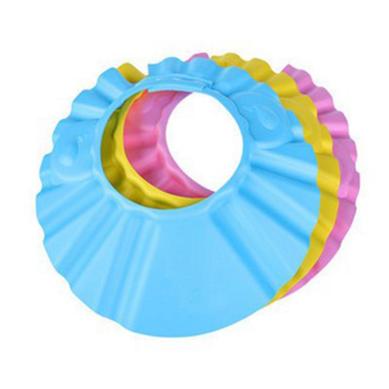 Baby Shower Caps Shampoo Cap Wash Hair Kids Bath Visor Hats Adjustable Waterproof Ear Protection Eye Children Hats color random