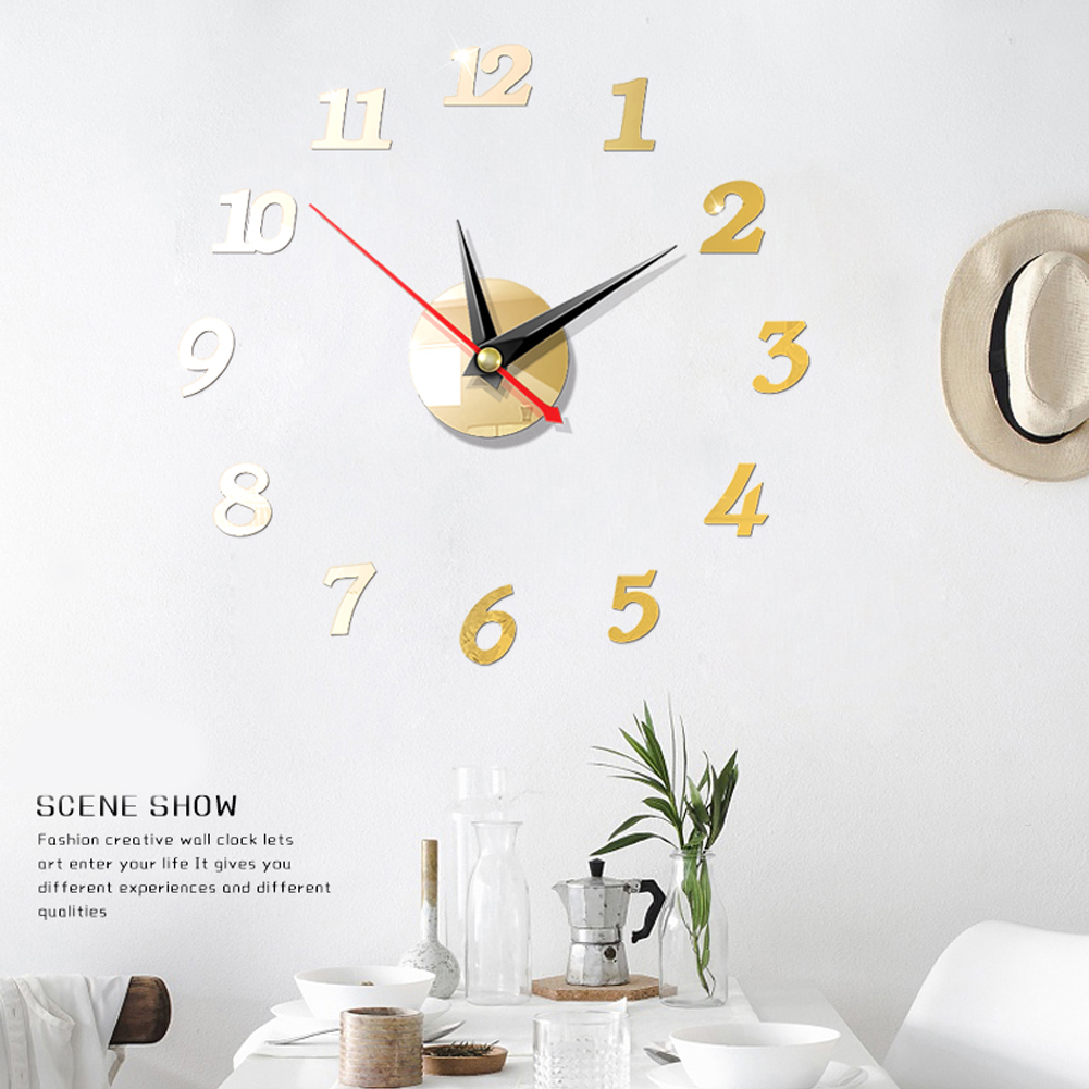 Modern Large Wall Clock 3d Mirror Sticker Unique Big Number Watch Diy Decor Wall Clock Art Sticker Decal Home Modern Decoration