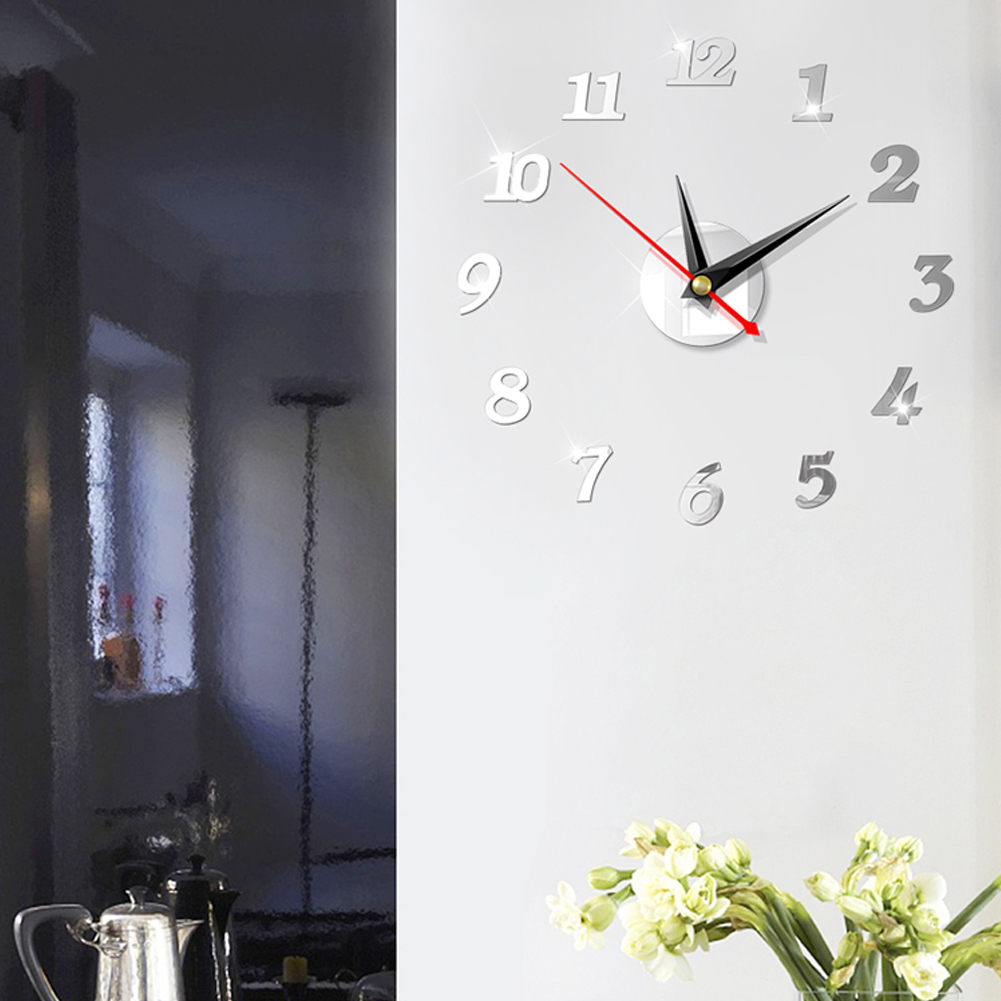 Modern Large Wall Clock 3d Mirror Sticker Unique Big Number Watch Diy Decor Wall Clock Art Sticker Decal Home Modern Decoration