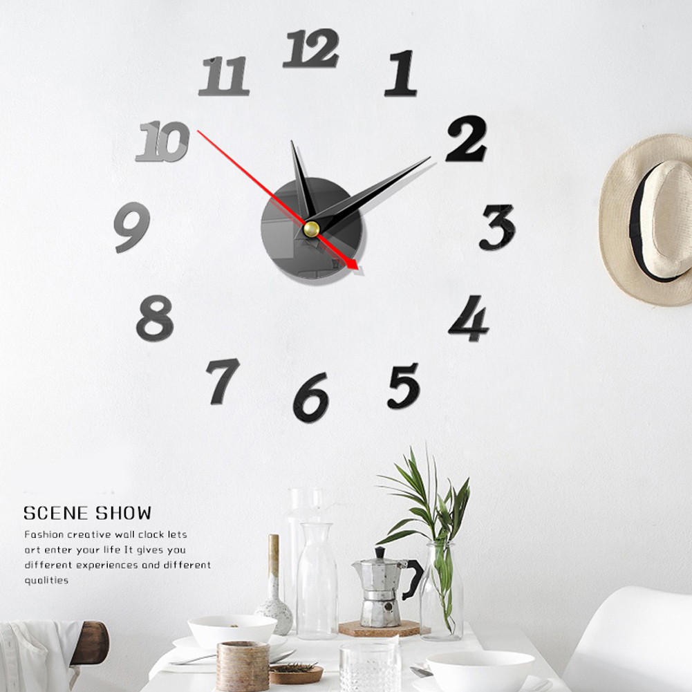 Modern Large Wall Clock 3d Mirror Sticker Unique Big Number Watch Diy Decor Wall Clock Art Sticker Decal Home Modern Decoration