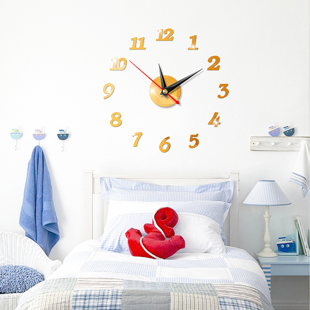 Modern Large Wall Clock 3d Mirror Sticker Unique Big Number Watch Diy Decor Wall Clock Art Sticker Decal Home Modern Decoration