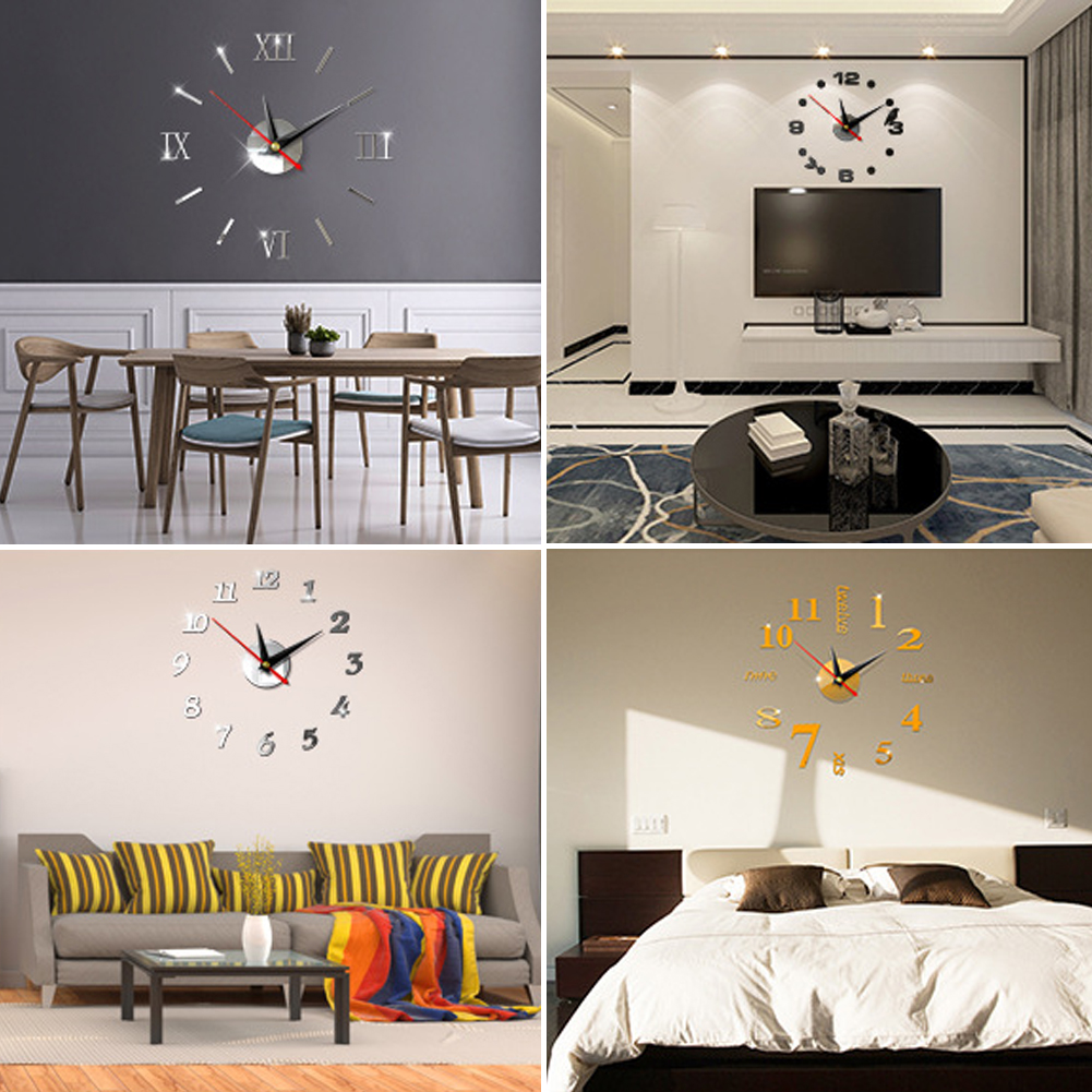 Modern Large Wall Clock 3d Mirror Sticker Unique Big Number Watch Diy Decor Wall Clock Art Sticker Decal Home Modern Decoration