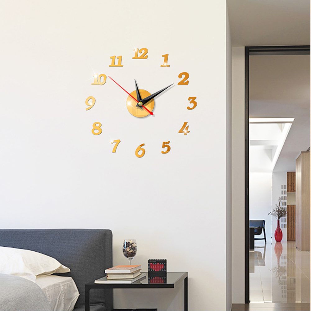 Modern Large Wall Clock 3d Mirror Sticker Unique Big Number Watch Diy Decor Wall Clock Art Sticker Decal Home Modern Decoration