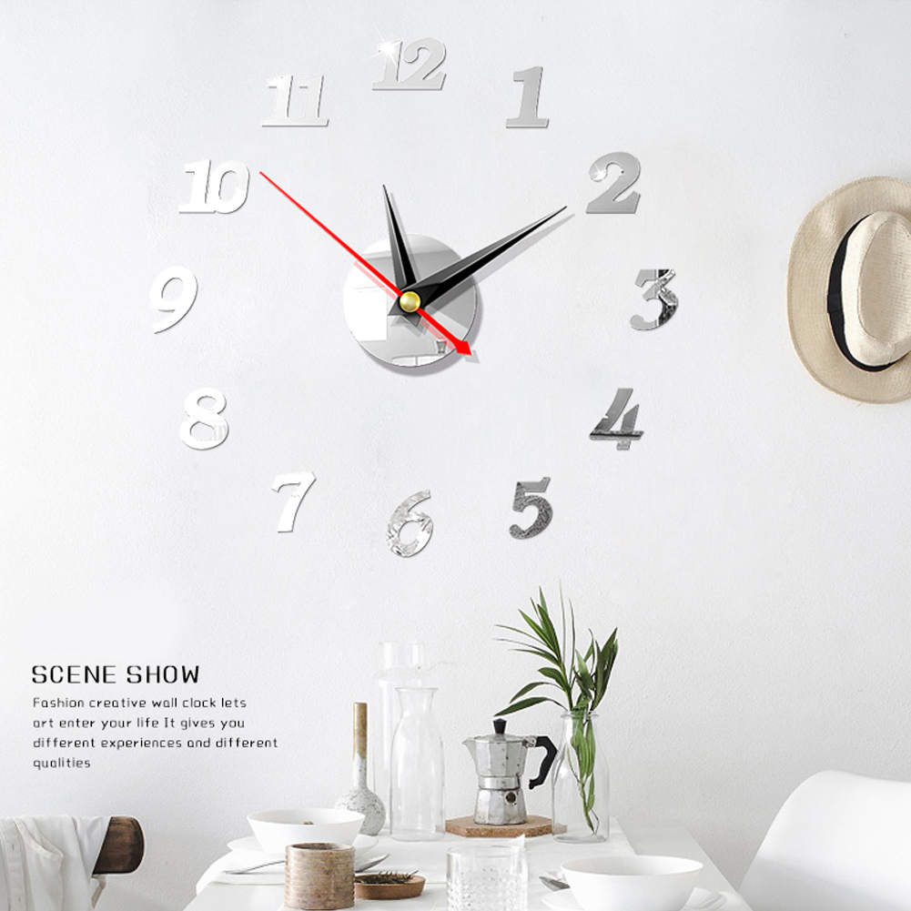 Modern Large Wall Clock 3d Mirror Sticker Unique Big Number Watch Diy Decor Wall Clock Art Sticker Decal Home Modern Decoration