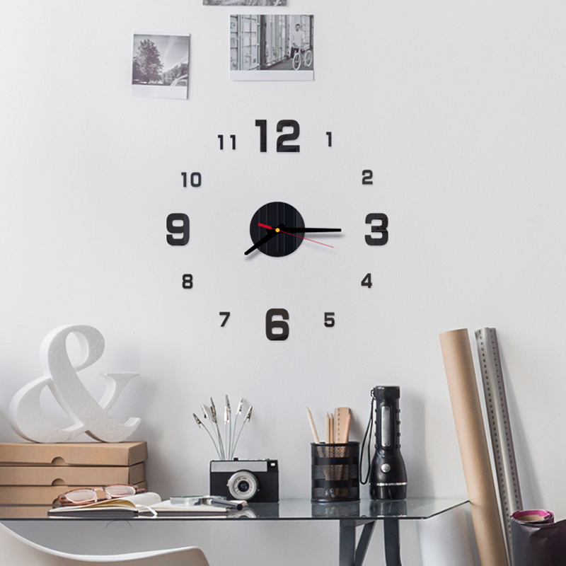 Arabic Numerals Wall Clock Modern Design Acrylic Mirror Clocks Stickers Living Room Accessories Decorative House Clock horloge