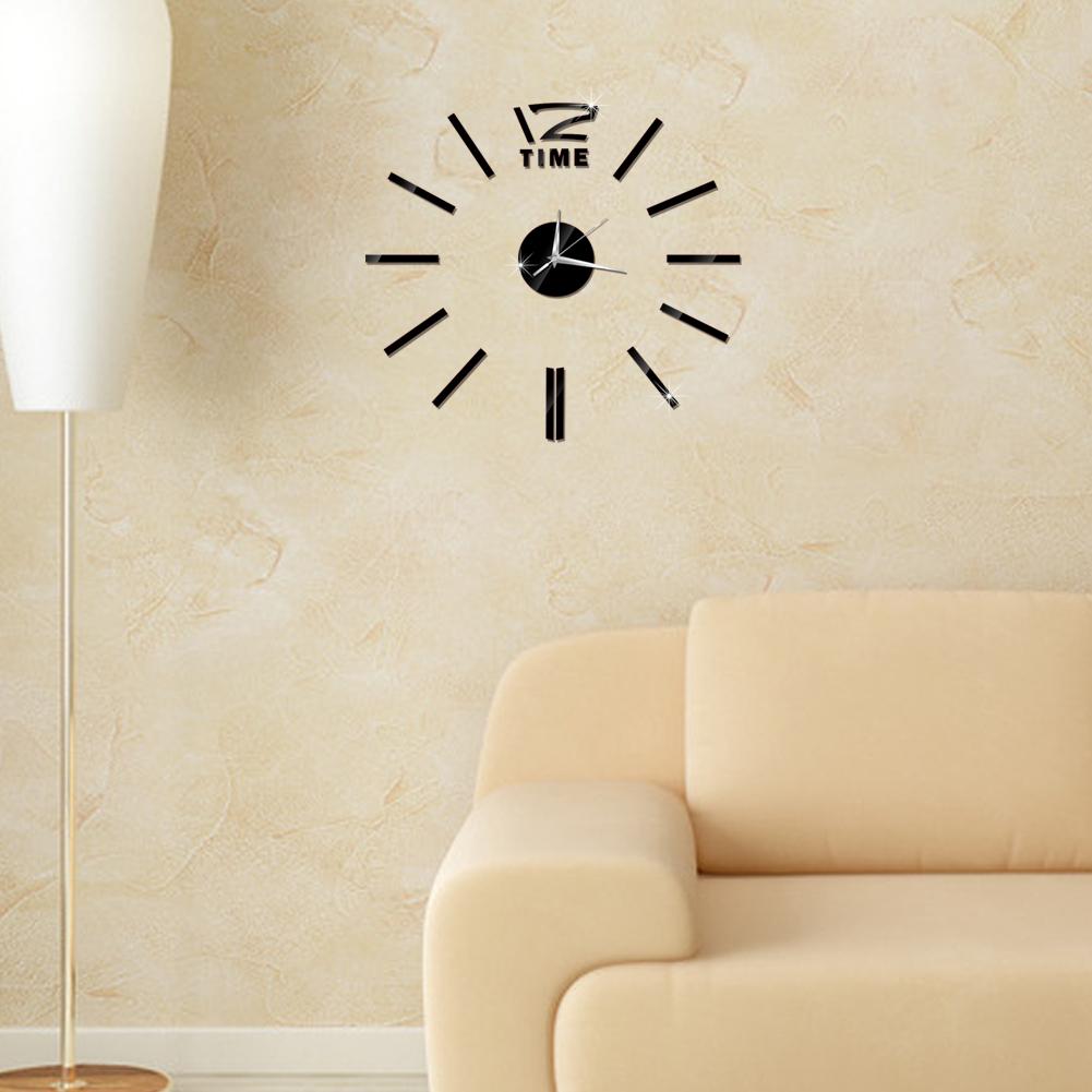 Modern Design Mini DIY Large Wall-Clock Sticker Mute Digital 3D Wall Big Clock Living Room Home Office Decor Christmas Gift