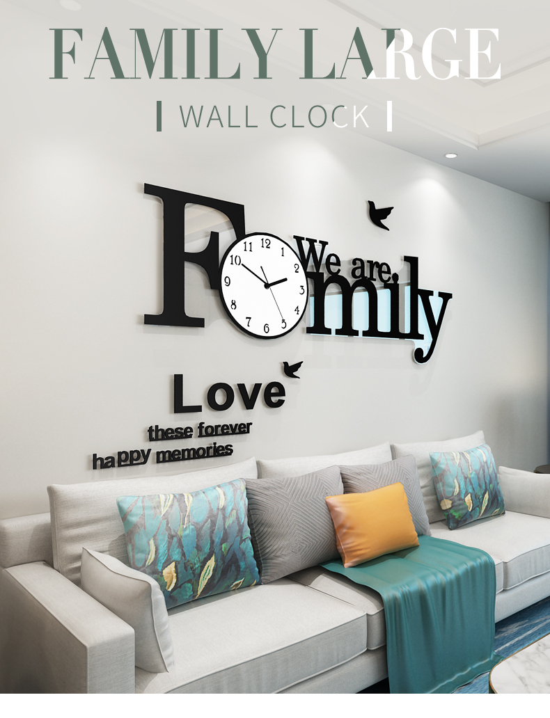 Large Wall Clock Modern Design Silent Hanging Creative Clocks DIY Wall Stickers Home Living Room Quartz Watch Free Shipping