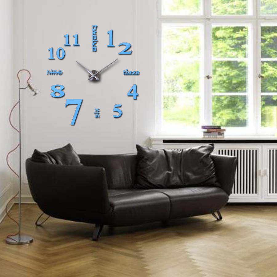 Affordable DIY mirror effect home decoration wall stickers  Brief style still life quartz living room Affordable wall clock