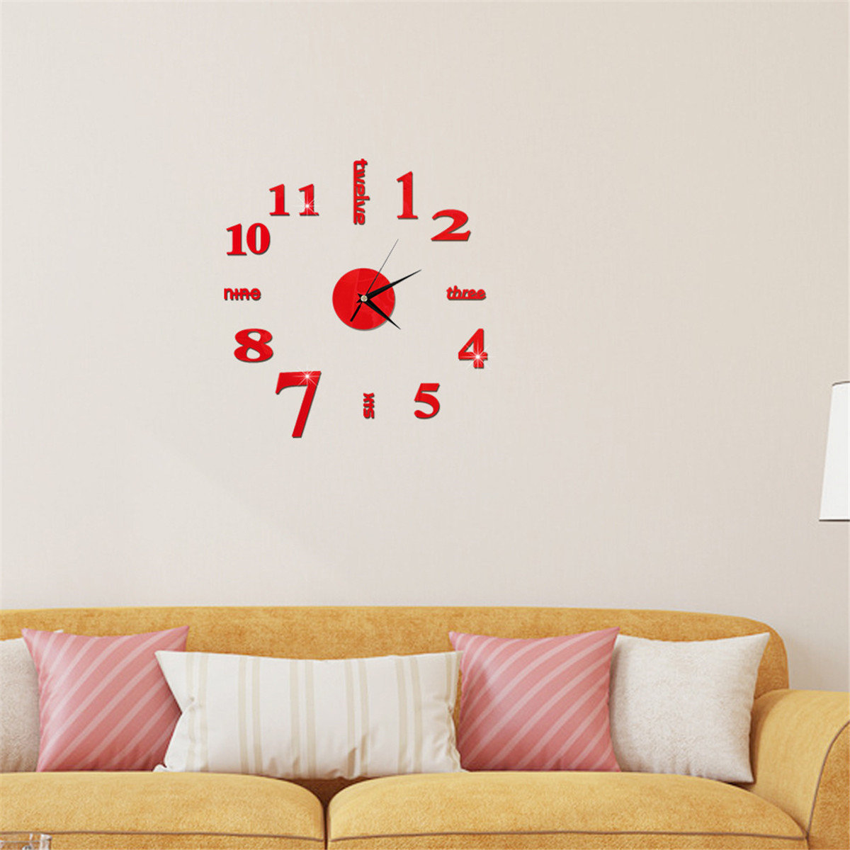 3D Wall Clock Mirror Wall Stickers Creative DIY Wall Clocks Removable Art Decal Sticker Home Decor Living Room Quartz Needle Hot