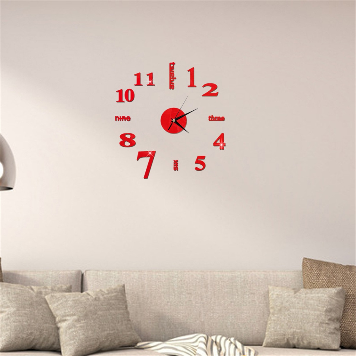 3D Wall Clock Mirror Wall Stickers Creative DIY Wall Clocks Removable Art Decal Sticker Home Decor Living Room Quartz Needle Hot