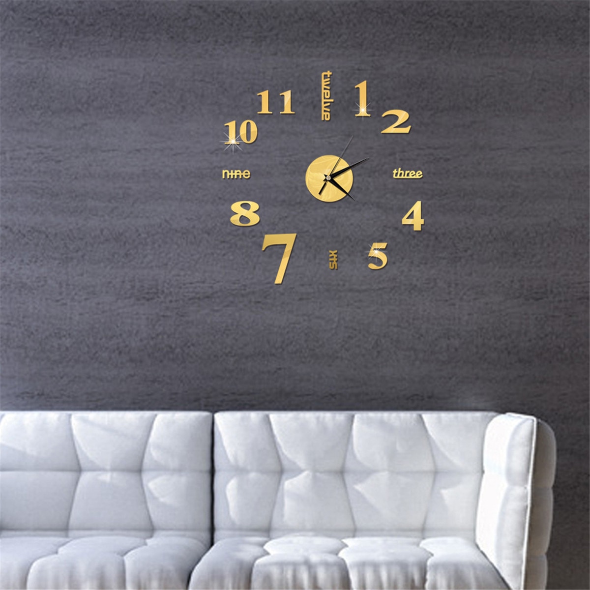 3D Wall Clock Mirror Wall Stickers Creative DIY Wall Clocks Removable Art Decal Sticker Home Decor Living Room Quartz Needle Hot
