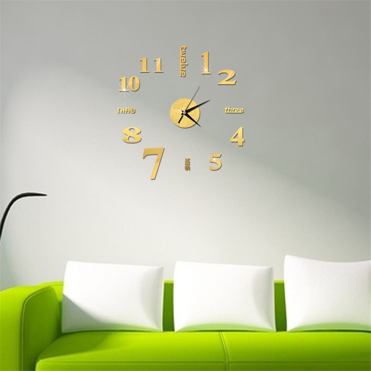 3D Wall Clock Mirror Wall Stickers Creative DIY Wall Clocks Removable Art Decal Sticker Home Decor Living Room Quartz Needle Hot