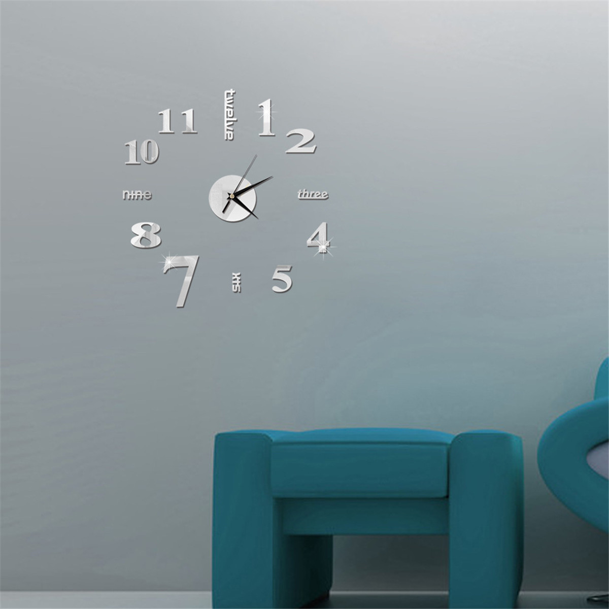 3D Wall Clock Mirror Wall Stickers Creative DIY Wall Clocks Removable Art Decal Sticker Home Decor Living Room Quartz Needle Hot