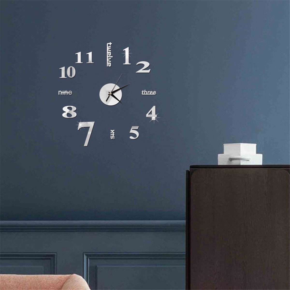 3D Wall Clock Mirror Wall Stickers Creative DIY Wall Clocks Removable Art Decal Sticker Home Decor Living Room Quartz Needle Hot