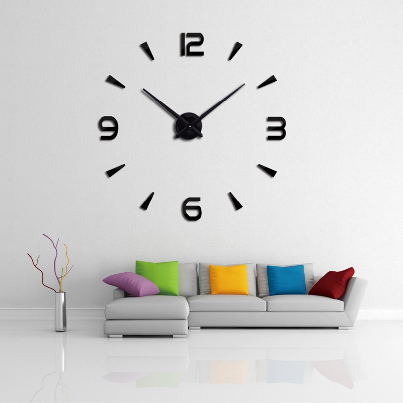 2019 special large diy quartz 3d wall clock Living Room big wall watch mirror stickers modern design home decor free shipping