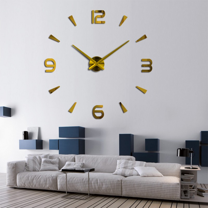 2019 special large diy quartz 3d wall clock Living Room big wall watch mirror stickers modern design home decor free shipping