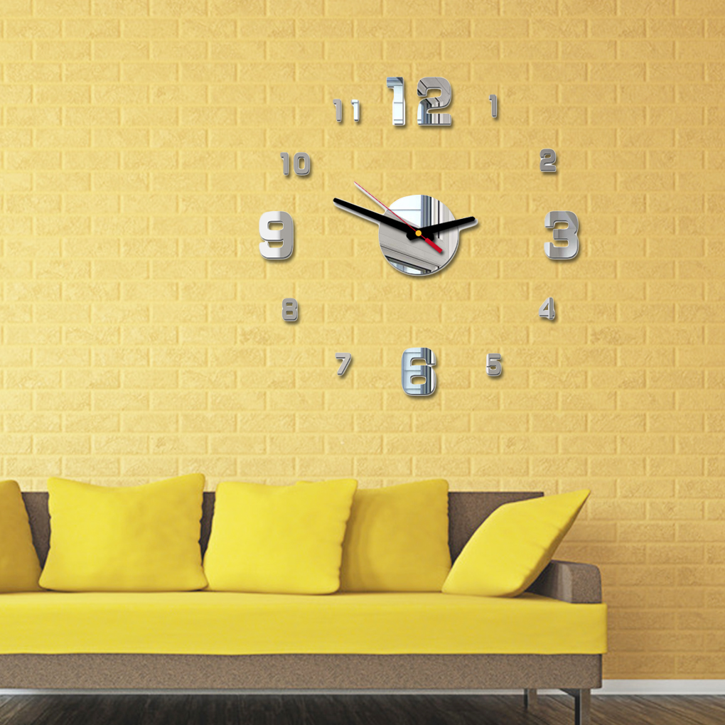 2020 modern design rushed Quartz clocks fashion watches mirror sticker diy living room decor new arrival 3d real big wall clock