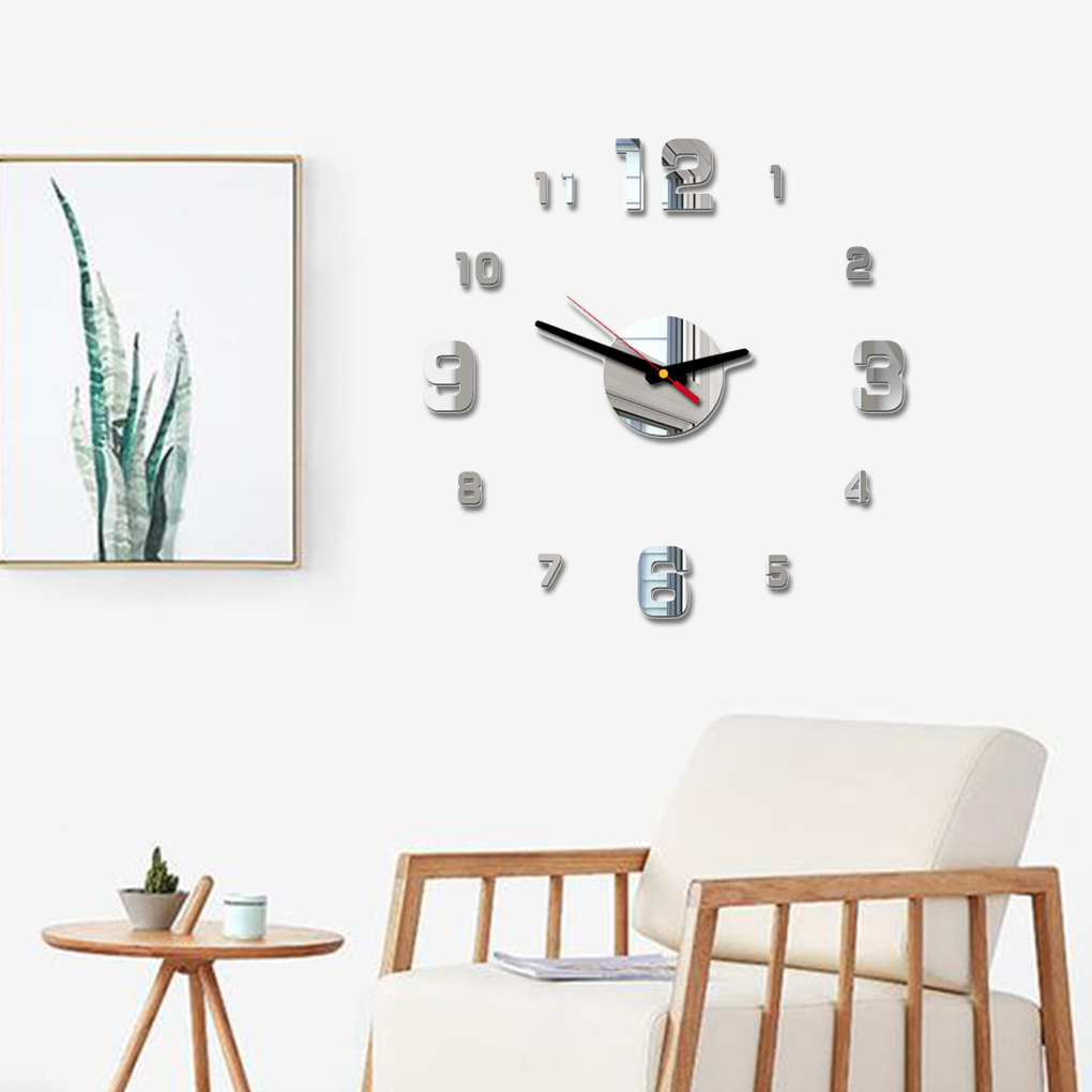 2020 modern design rushed Quartz clocks fashion watches mirror sticker diy living room decor new arrival 3d real big wall clock