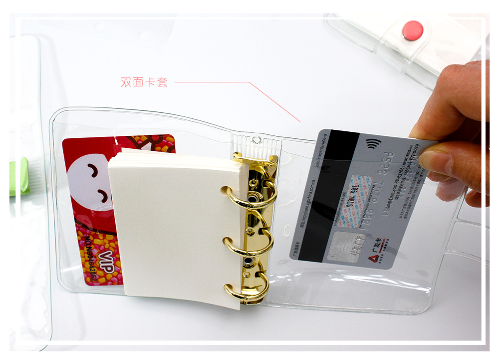 Cute Transparent PVC Loose-leaf Notebook Metal 3 Hole Mini Loose-leaf Coil Hand Book Shell Kawaii Stationery Scrapbooking Diary