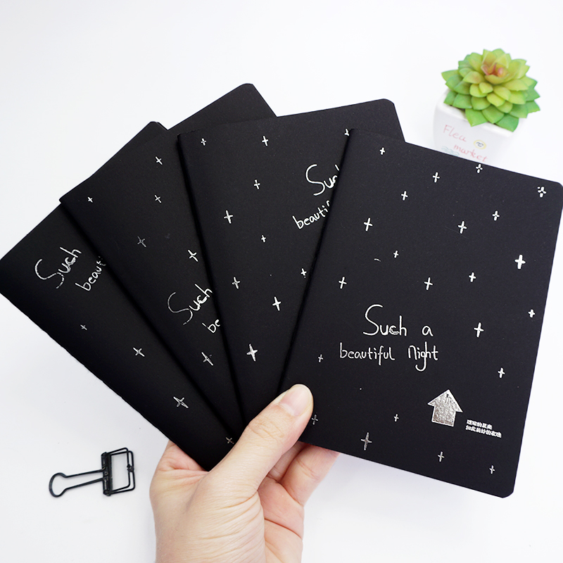 1 Notebook Diary Black Paper Notepad 56K Sketch Graffiti Notebook for Drawing Painting Office School Stationery Gifts