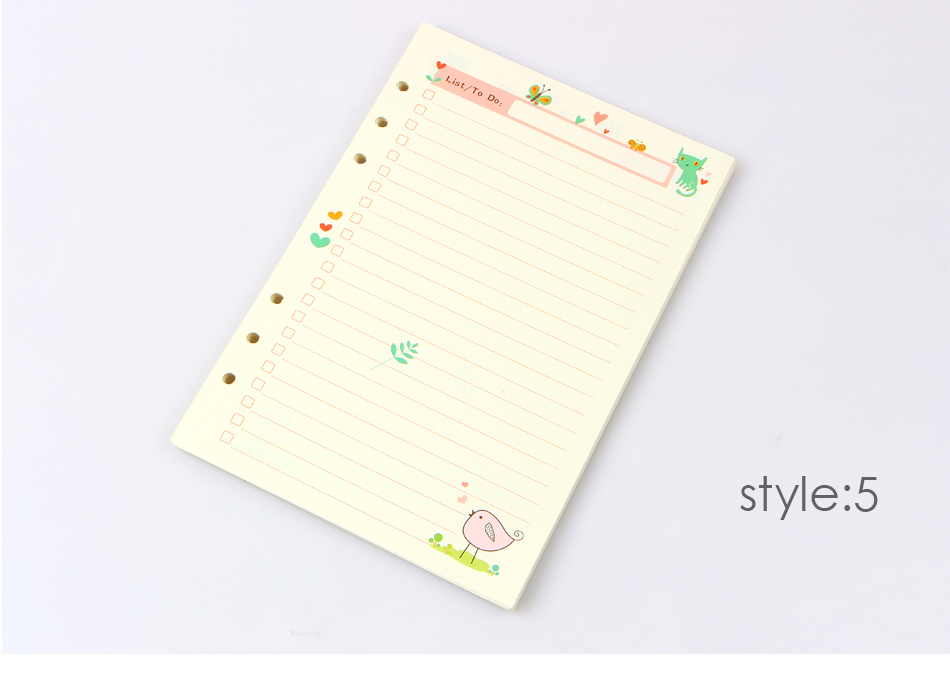 Summer Cute Series Notebook Filler Papers A5/A6  Color Inner Core Planner Inside Page gift Stationery