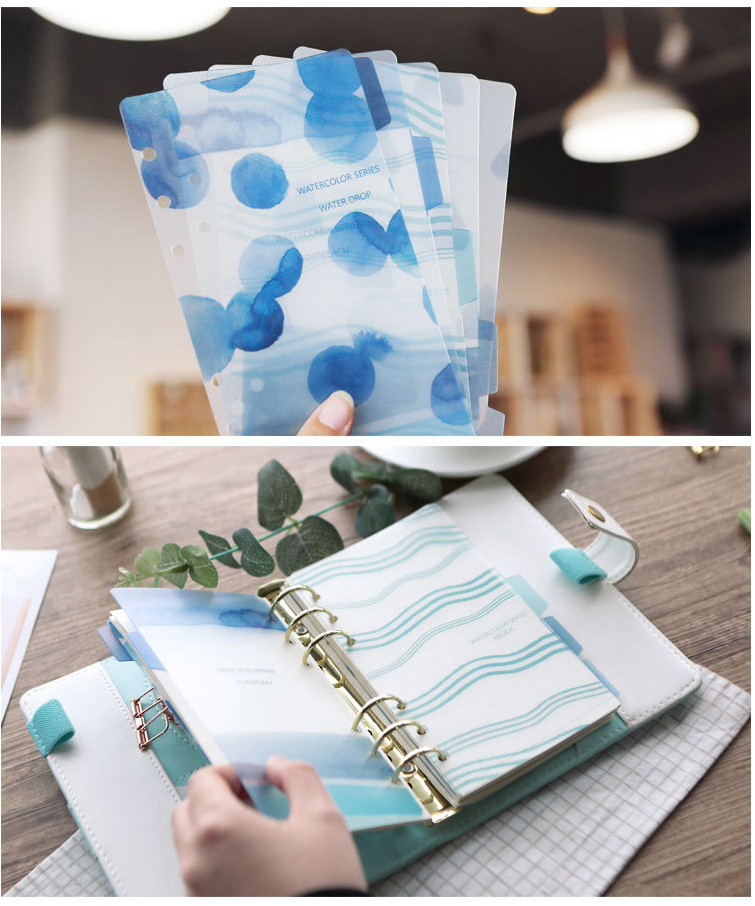 Sharkbang 5pcs PVC Kawii Beautiful Star A5 A6 Notebook Spiral Binder Index Separator Page Dividers Diary Book Stationery