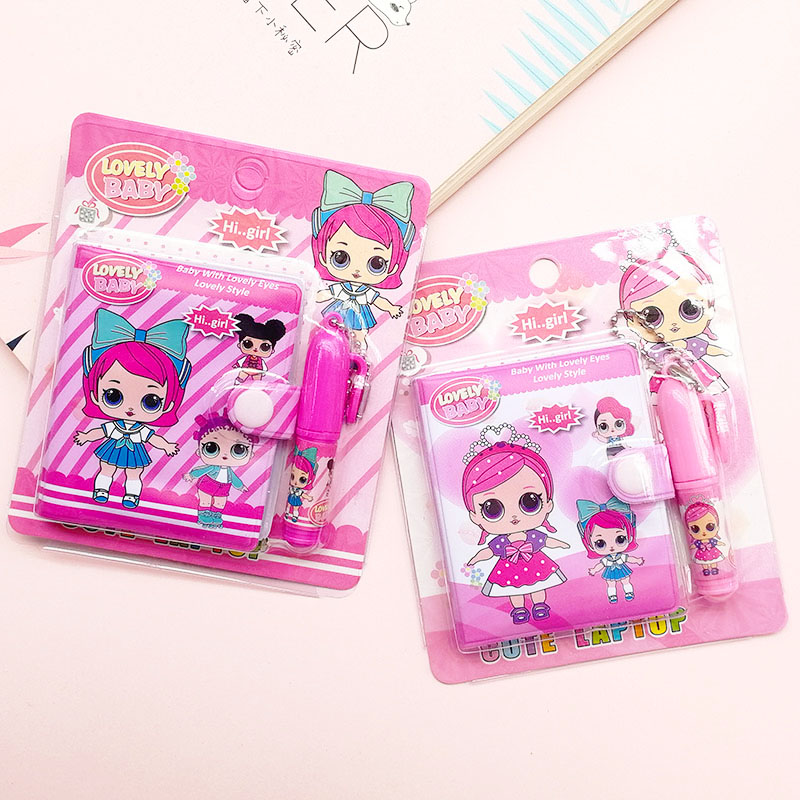1 Set Cute Doll Notebook with Ballpoint Pen Kawaii Girl Writing Pads Diary Book for Kids Gift School Stationery Supply
