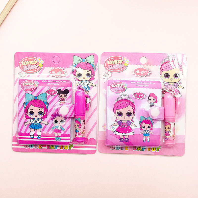 1 Set Cute Doll Notebook with Ballpoint Pen Kawaii Girl Writing Pads Diary Book for Kids Gift School Stationery Supply