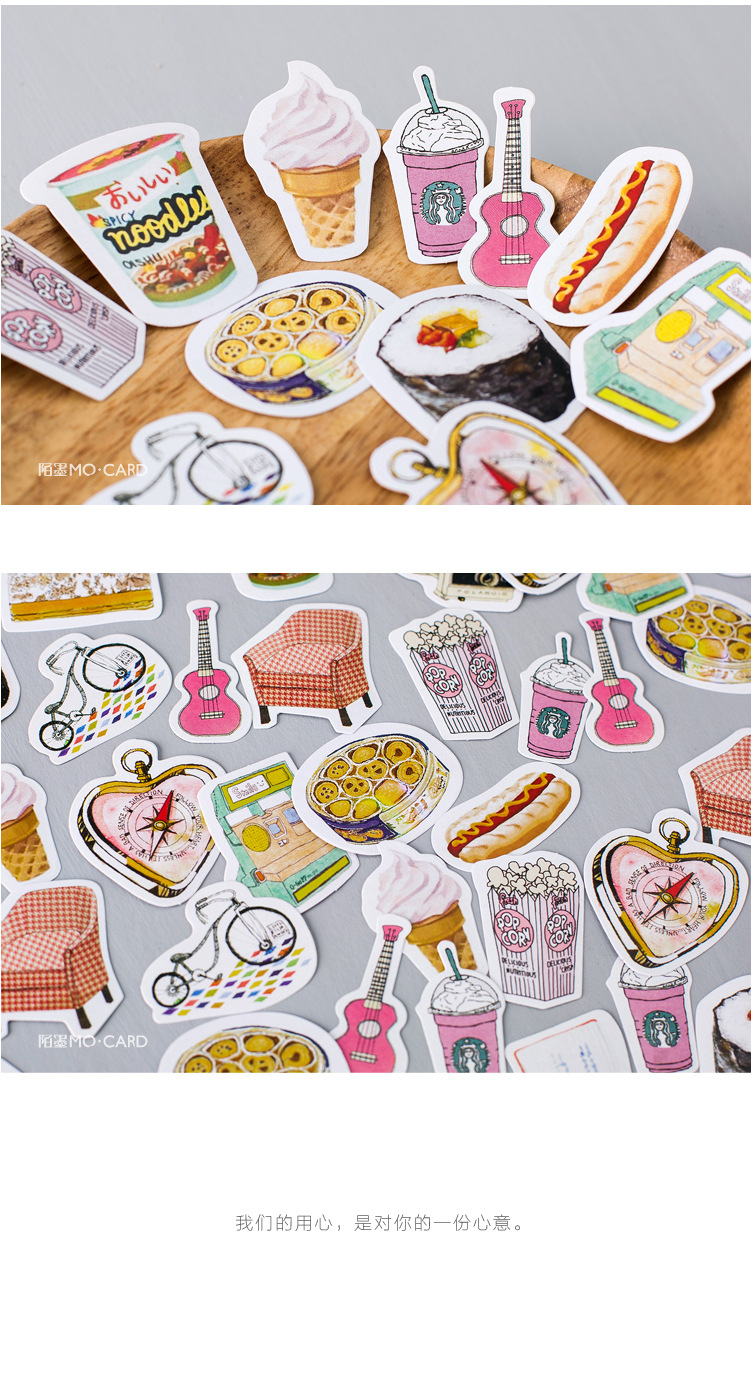 1pack Kawaii Cafe Notebook Stickers Cartoon Lovely Fashion Theme Journal Stickers School Office Pads Stationery