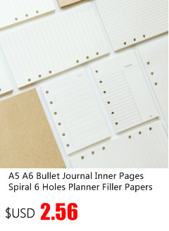 A5 A6 matte binder loose strap Loose Leaf Notebook Paper Planner Inner Page ring binder Stationery Gift Traveler Journal