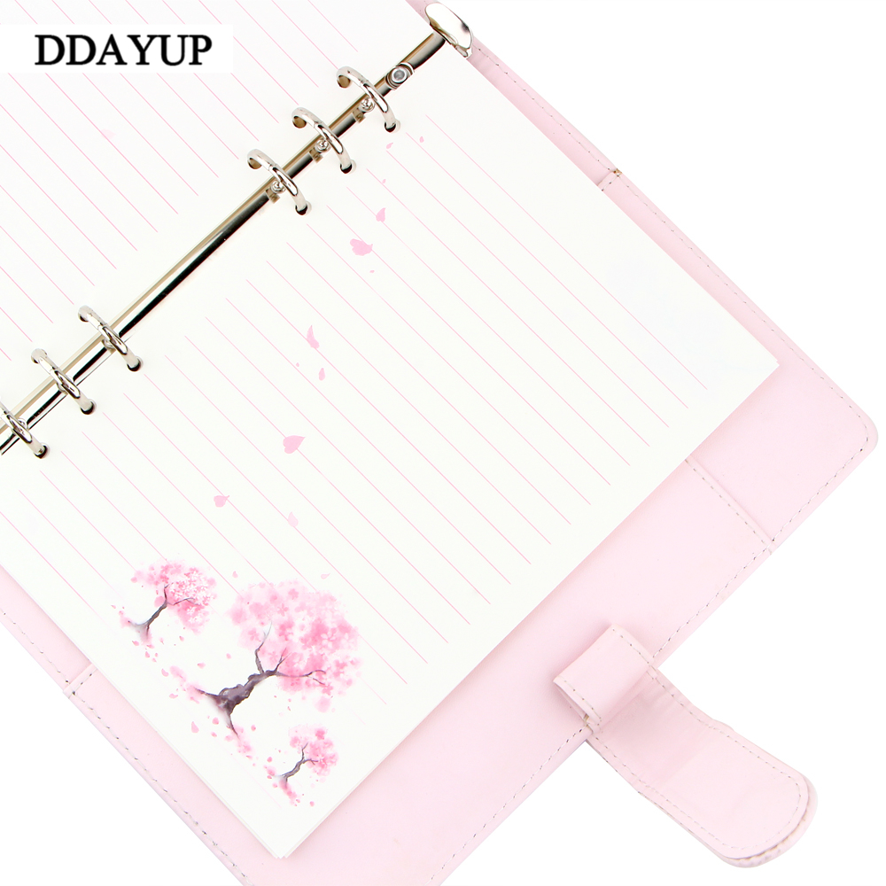Cute Cherry blossom Series Notebook Filler Papers A5/A6 Color Diary Planner Filler Paper Stationery Gifts
