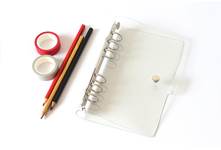 A7 A6 A5 Transparent Loose Leaf Binder Notebook Inner Core Cover Note Book Bullet Journal Planner Office Stationery Supplies