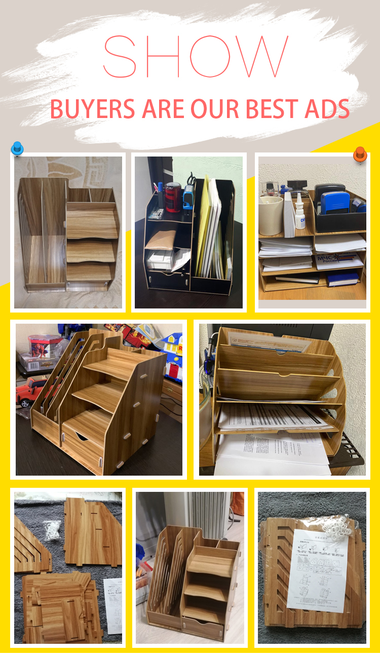 DIY Wooden Magazine Desk Organizers  Book Holder  Stationery  Storage Holder Stand Shelf Rack Multifunctional Case