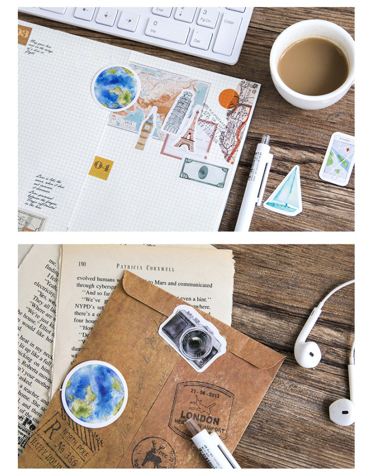 Kawaii Painting Notebook Sticker Diary Notepad Vintage Pirate Leather Note Book Replaceable Stationery Gift Traveler Journal