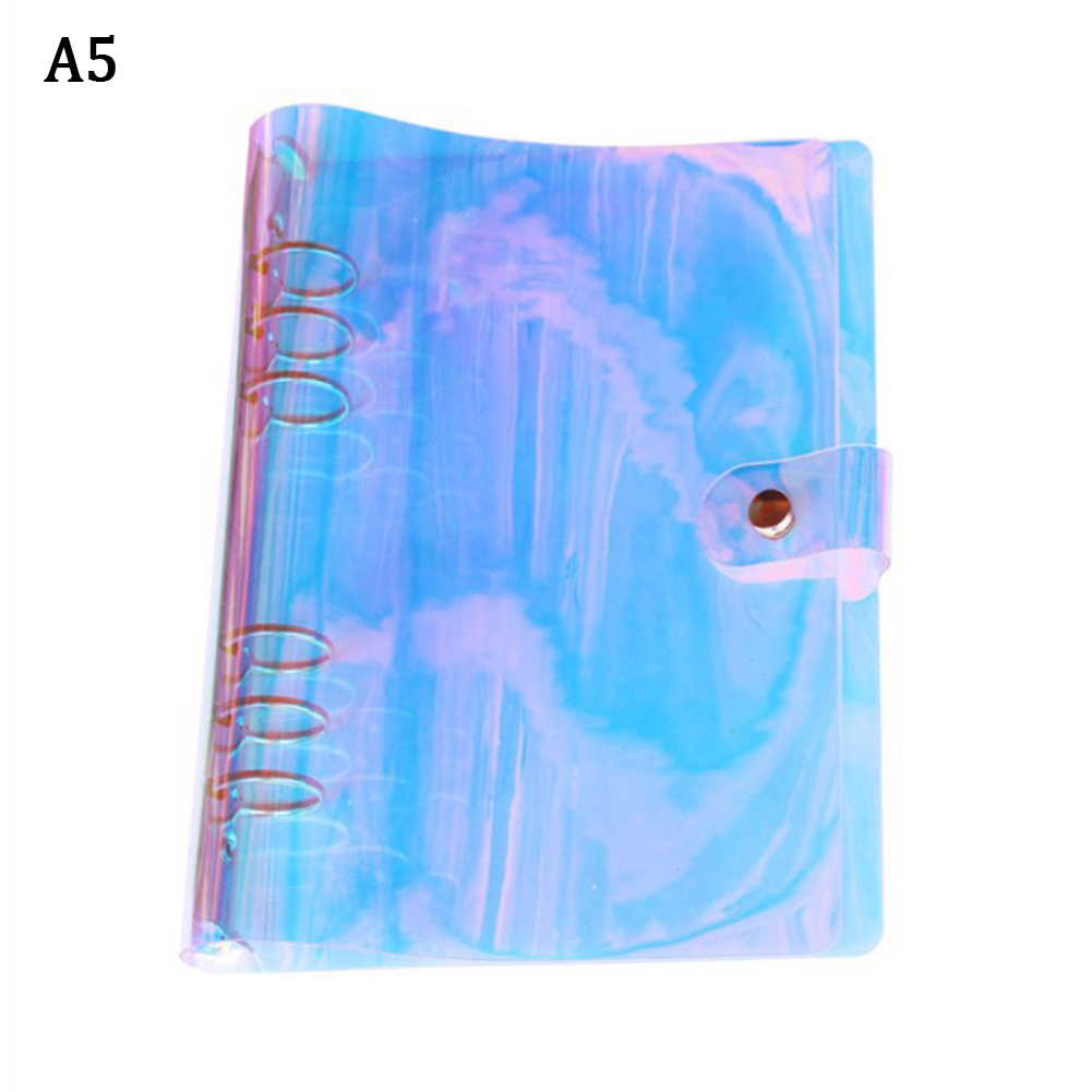 A5 A6 A7 Loose-Leaf Notebook School Office Planner Stationery Laser Cover Diary Notebook PVC Button Gift Glitter