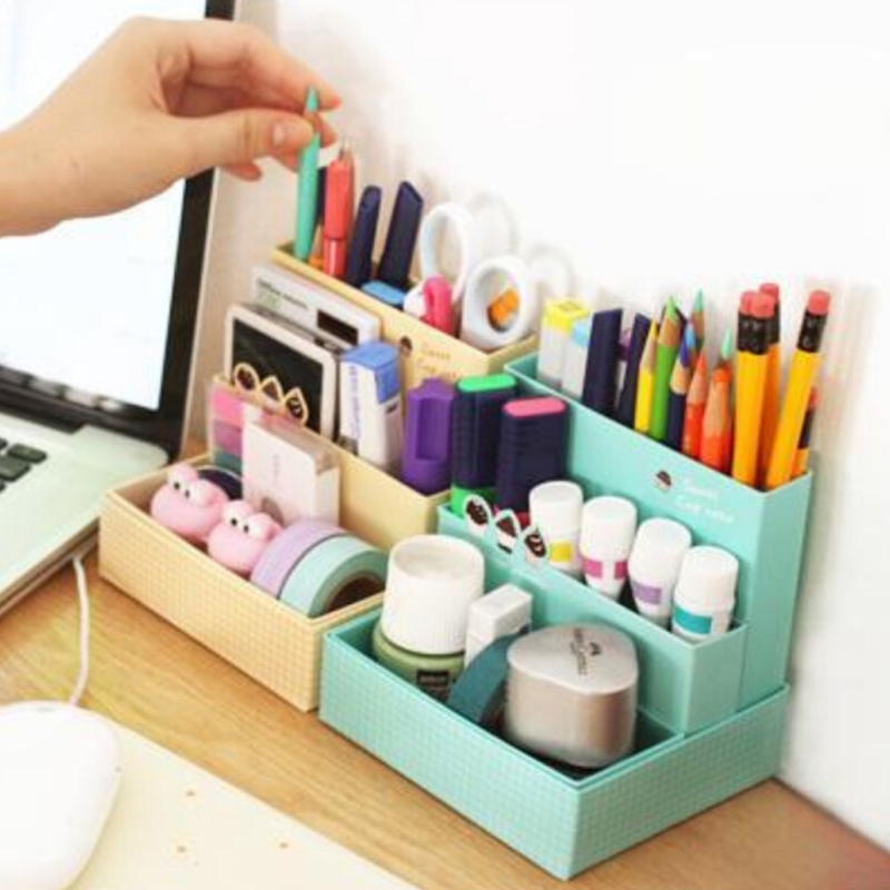 DIY Storage Box Paper Board Desk Decor Stationery Makeup Cosmetic Organ izer