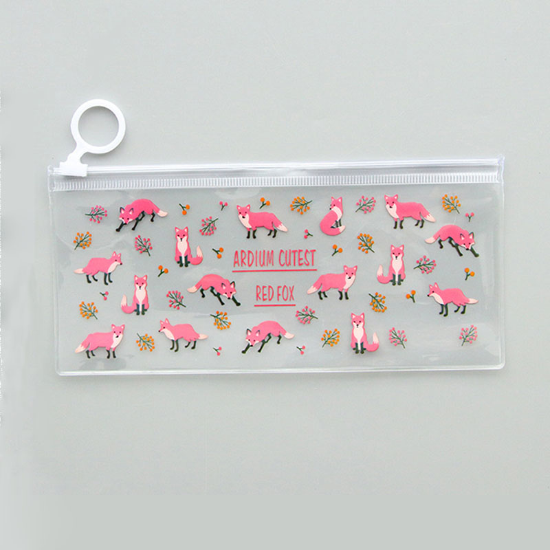 Mysterious Small Flowers Animals PVC Waterproof Pencil Cases Stationery Storage Office School Supplies Pencil Bags for Girls