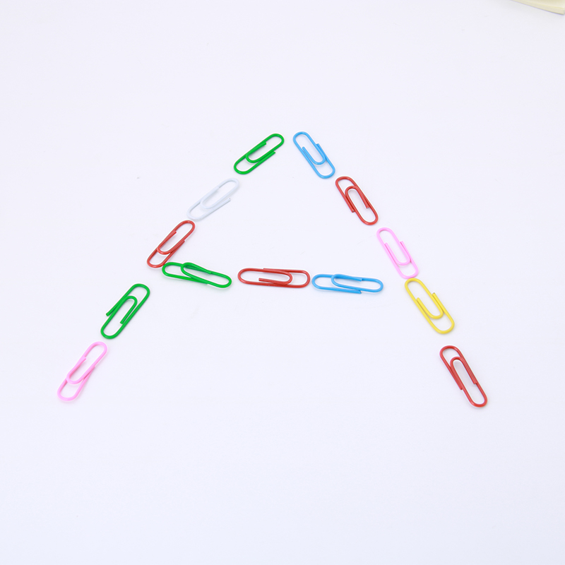 50 pcs/lot Candy Color 28mm Metal Paper Clips And Pins Vinyl Paint Ticket Holder School Stationery